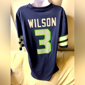 Seattle Seahawks Jersey Russell Wilson #3 Navy Men's Size Large NFL Team Apparel